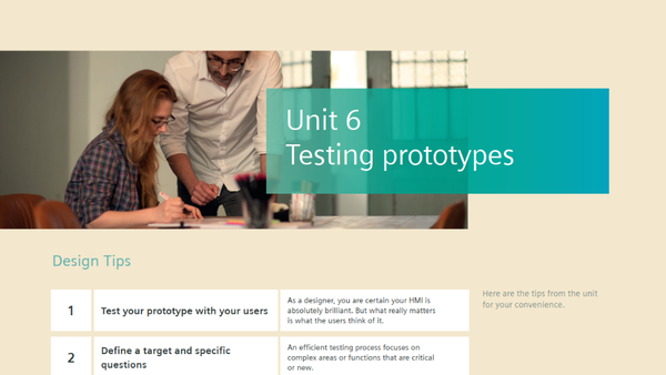 HMI Design Masterclass Guide Unit6 Testing prototypes