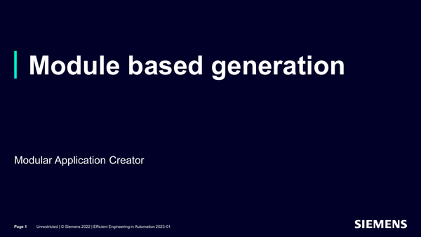 Module Based Generation