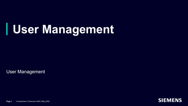 User Management in TIA Portal
