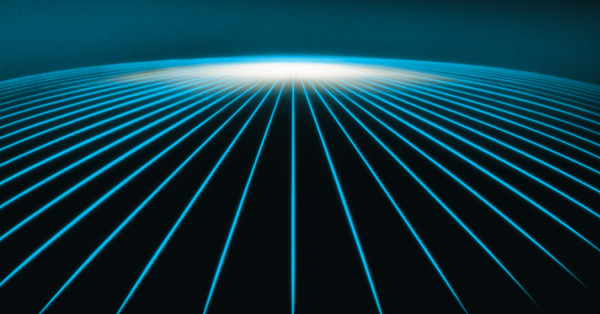 Parallel blue beams leading to light source